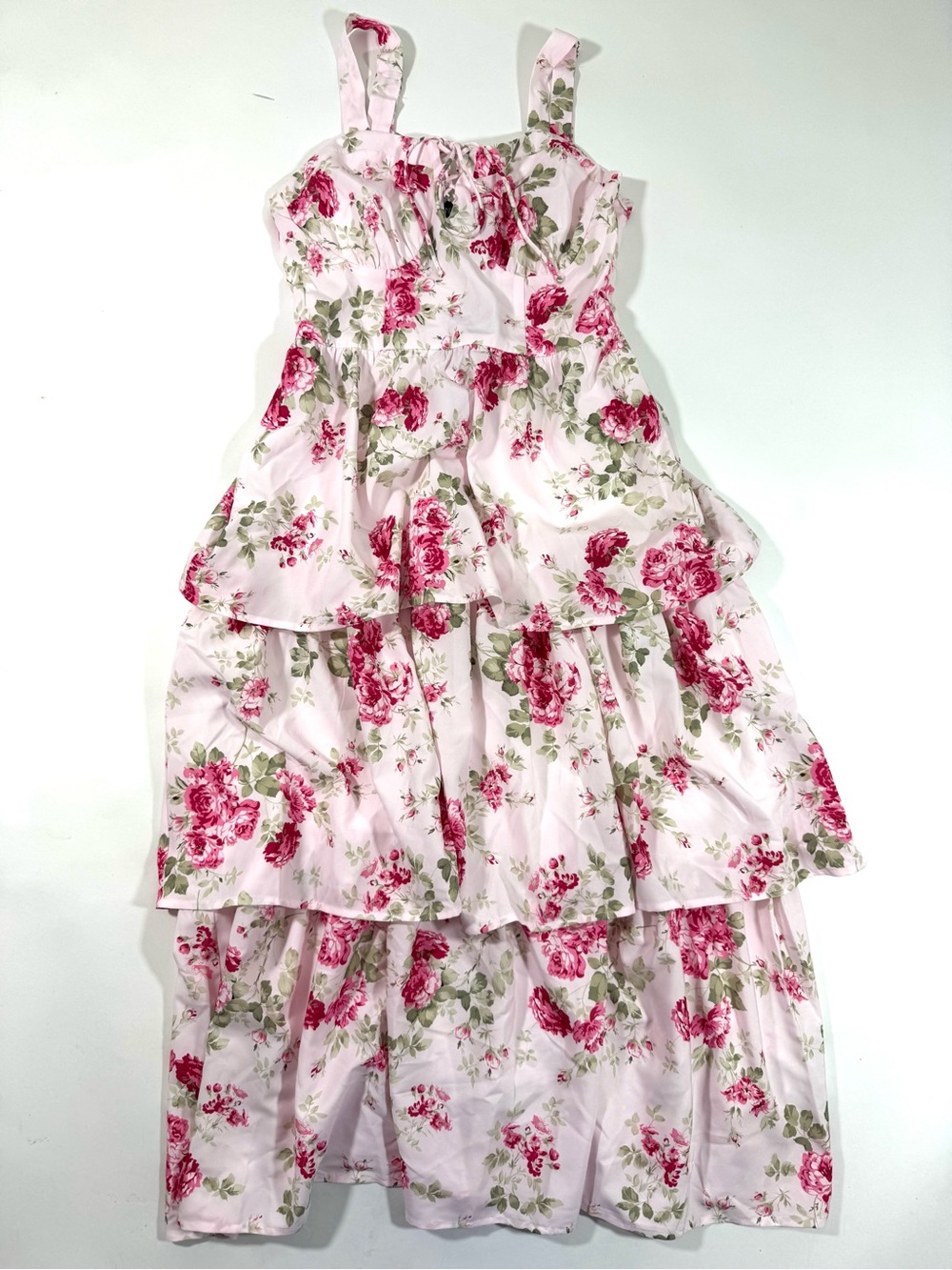 New Scarlet Darkness Midi Floral Dress Tiered - Picture 2 of 7
